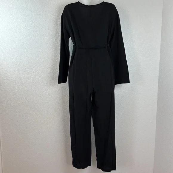 Area Stars Long Sleeve Button Front Belted Jumpsuit Bella Black Size X-Small NWT - Picture 4 of 10